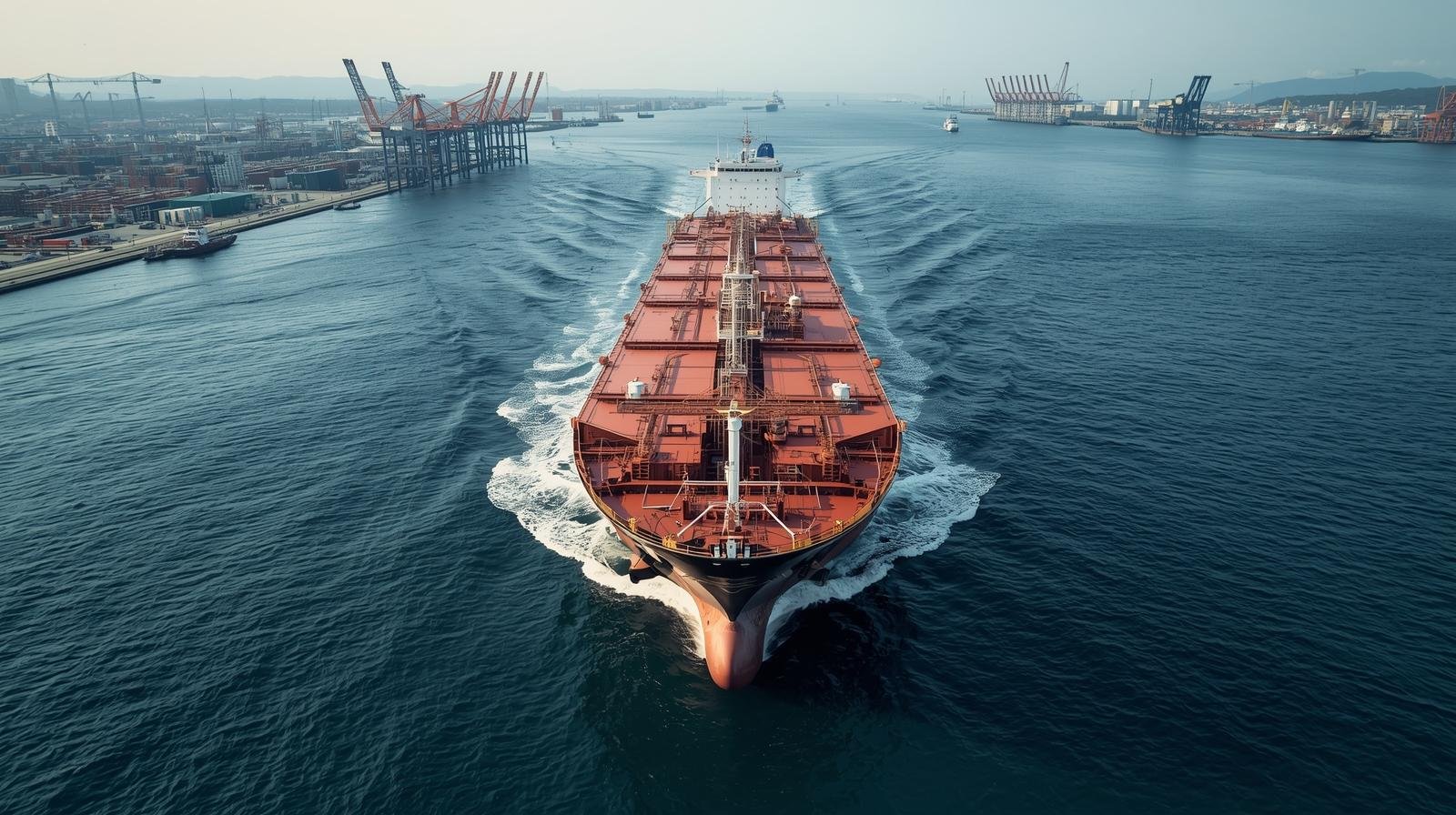 oil tanker in busy port(1)