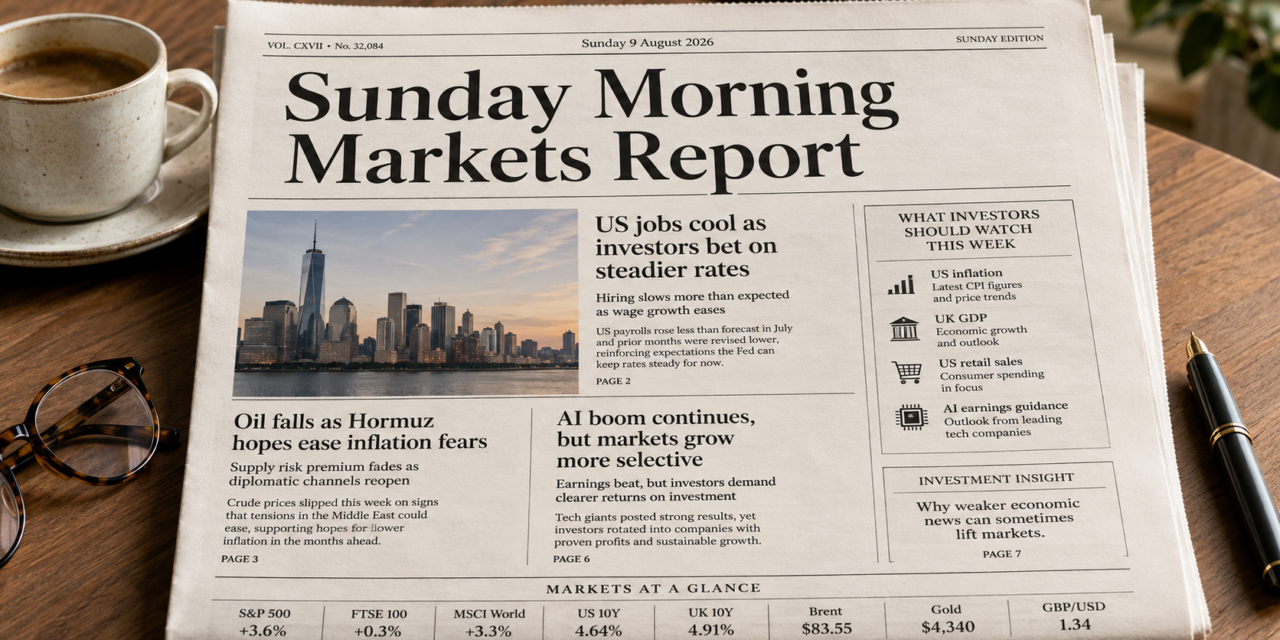 Sunday Morning Markets Report | 9 August 2026